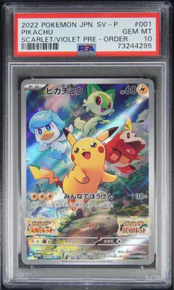PSA 10 Pikachu 001/SV-P Promo Pre-Order Scarlet Violet Pokemon Japanese Cer#4295 - Image 1