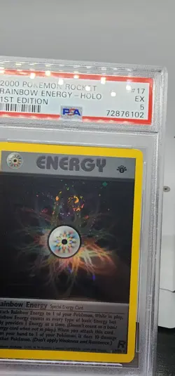 2000 Pokemon first edition Holo Rainbow Energy SWIRL Team Rocket 17/82 PSA 5 - Image 2