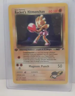 Pokemon TCG Rocket’s Hitmonchan 11/132 Holo 1st Edition Gym Heroes NM - Image 1