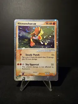 Hitmonchan EX 98/109 EX Ruby & Sapphire Rare Holo Pokemon Card 2003 LP - Image 1