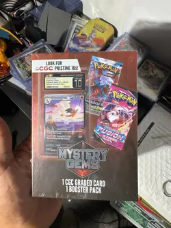 Pokemon Mystery Gems 1 CGC Graded Card & 1 Booster Pack 2025! New Sealed Box! - Image 1