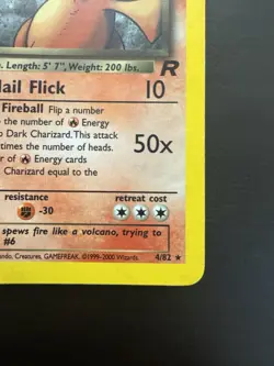 Dark Charizard 4/82 Holo Rare Team Rocket Pokemon Card DMG - Image 4