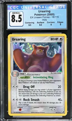 Ursaring CGC 8.5 EX Unseen Forces 18/115 Pokemon Card 2005 Holo - Image 1