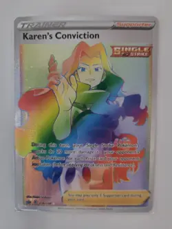 Pokemon TCG Karen's Conviction Chilling Reign Holo Card 216/198 Secret Rare - Image 1