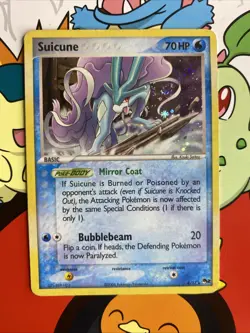 Suicune 4/17 Pop Series Promos Holo Rare Pokemon Card 2006 LP/MP Swirl - Image 1
