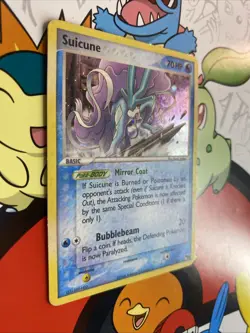 Suicune 4/17 Pop Series Promos Holo Rare Pokemon Card 2006 LP/MP Swirl - Image 3