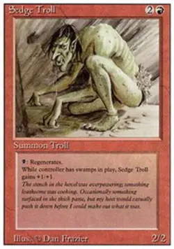 1x Sedge Troll Heavy Play, English 3rd Edition Revised MTG Magic - Image 1