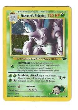 Giovanni's Nidoking 7/132 Holo Rare Card LP Pokemon Gym Challenge MP-HP - Image 1