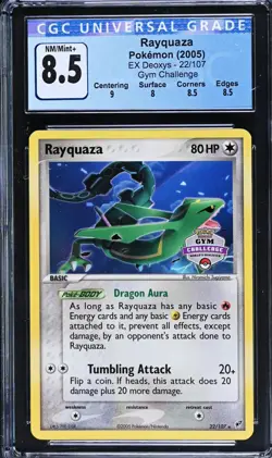 CGC 8.5 - Pokemon Rayquaza EX Deoxys 22/107 - GYM CHALLENGE STAMP - Image 1