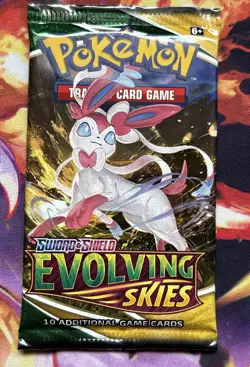 2021 Pokemon Evolving Skies Booster Pack Factory Sealed Sylveon Art NEW - Image 1