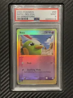 2003 PSA 9 Natu #69 Reverse Foil Pokemon TCG EX Sandstorm Eseries - Image 1
