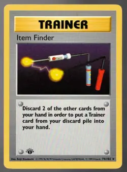 Item Finder 74/102 1st Edition Shadowless Base Set Light Play Pokemon TCG - Image 1