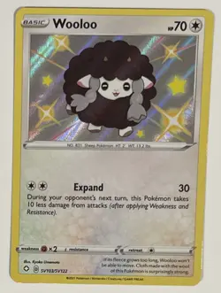 Pokemon TCG Wooloo Shining Fates SV103/SV122 Holo Shiny Holo Rare - Image 1