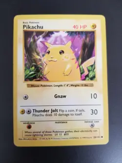 Pikachu Yellow Cheeks 58/102 Shadowless Pokemon Base Set - Image 1
