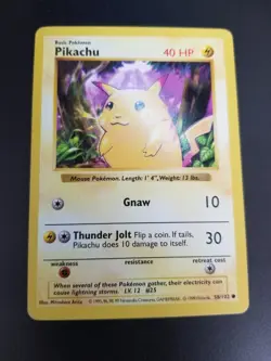 Pikachu Yellow Cheeks 58/102 Shadowless Pokemon Base Set - Image 2