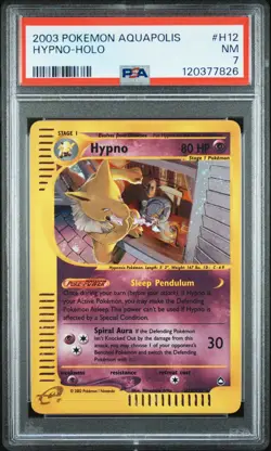 2003 POKEMON AQUAPOLIS #H12 HYPNO-HOLO PSA 7 - Image 1