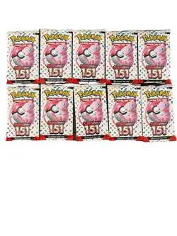 TEN Nintendo Pokemon TCG Scarlet & Violet - Pokemon 151 Booster Pack - 10 Cards - Image 1