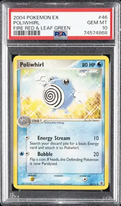 2004 POKEMON EX FIRE RED & LEAF GREEN #46 POLIWHIRL PSA 10 - Image 1