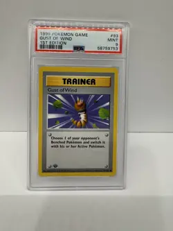 1999 Pokemon - 1st Edition Shadowless Gust of Wind - Base Set 93/102 PSA 9 Mint! - Image 1