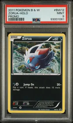 Zorua BW12 PSA 9 Holo Black Star Promo - B & W Black & White Pokemon TCG - Mint - Image 1