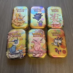 Empty - Lot of 6 Pokemon Mini Tins Opened No Packs - Image 1