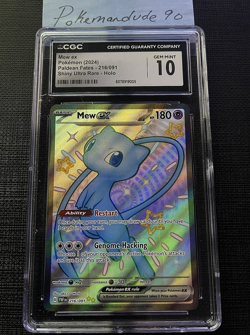 2024 POKEMON PALDEAN FATES MEW EX #216/091 CGC GEM MINT 10 English Shiny - Image 1