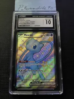 2024 POKEMON PALDEAN FATES MEW EX #216/091 CGC GEM MINT 10 English Shiny - Image 2