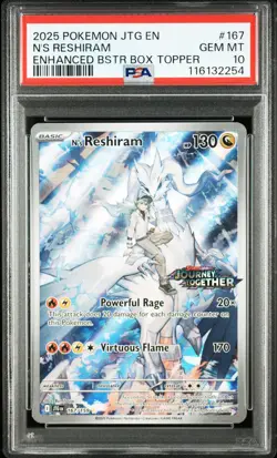 2025 POKEMON JTG EN-JOURNEY TOGETHER #167 N'S RESHIRAM PSA 10 - Image 1