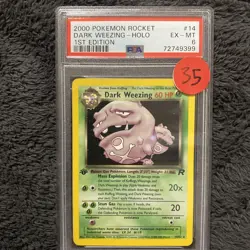 2000 Pokemon Rocket Dark Weezing Holo 1st Edition 14/82 PSA 6 EX-MT - Image 1