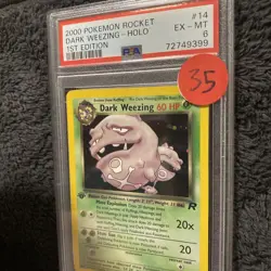 2000 Pokemon Rocket Dark Weezing Holo 1st Edition 14/82 PSA 6 EX-MT - Image 3