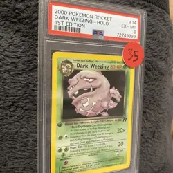 2000 Pokemon Rocket Dark Weezing Holo 1st Edition 14/82 PSA 6 EX-MT - Image 4