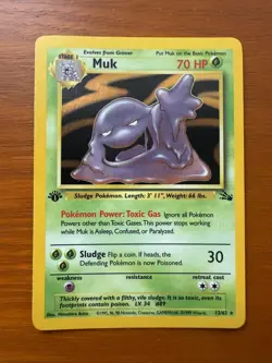 Pokemon First Edition Fossil Muk 13/62 NM/NM+ Holographic WOTC - Image 1