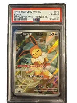 Pokemon 2025 SVP EN-SV Prismatic Evolutions ETB Promo #173 Eevee PSA 10 Gem Mint - Image 1