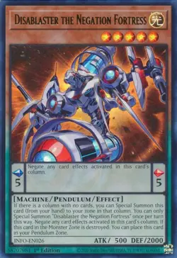 Yugioh! LP Disablaster the Negation Fortress - INFO-EN026 - Ultra Rare - 1st Edi - Image 1
