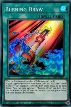 ETCO-EN057 BURNING DRAW SUPER RARE 1ST EDITION YuGiOh CARD - Image 1