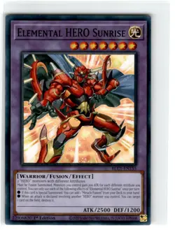 Yu-Gi-Oh! Elemental Hero Sunrise Common BLC1-EN155 Lightly Played 1st Edition - Image 1
