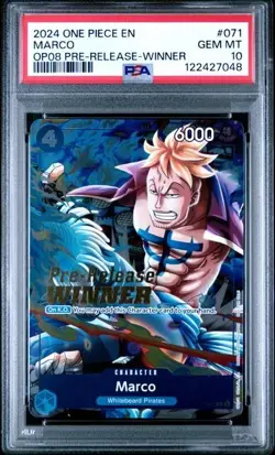 2024 One Piece P-071 Marco Pre-Release Winner Promo Card PSA 10 - Image 1