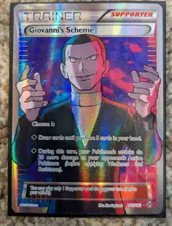 Giovanni's Scheme 162/162 Full Art Trainer - Breakthrough - Pokemon Card - NM - Image 1