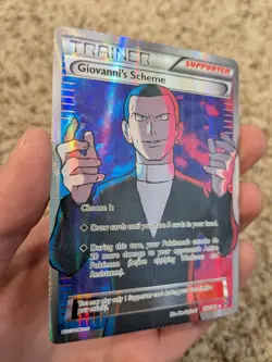 Giovanni's Scheme 162/162 Full Art Trainer - Breakthrough - Pokemon Card - NM - Image 3