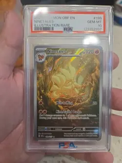 Pokemon TCG Ninetales Obsidian Flames Holo Card 199/197 PSA10 Gem! - Image 2