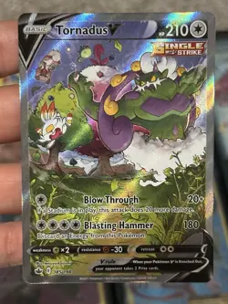 Pokemon Tornadus v Alternate Full Art Card 185/198 Chilling Reign - Image 1