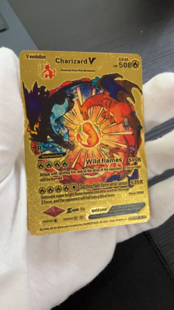 Charizard V Gold Foil Textured Display Card - Image 2