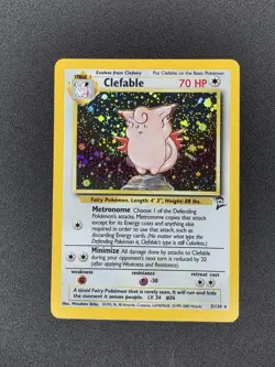 Clefable 5/130 Base Set 2 Holo Rare Pokemon Card WOTC NM-LP - Image 1