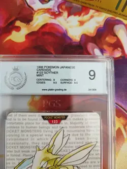 Pokemon Karte Card scyther sichlor Monsters Collection Red carddass PGS PSA 9 jp - Image 4