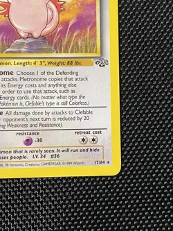 1st Edition WOTC - Clefable 17/64 - Jungle Set Pokemon Card - Image 4