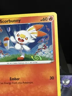 Pokemon Card Scorbunny 030/202 Sword & Shield Base HD Swirl COSMOS HOLO L/P - Image 2