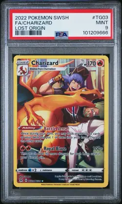 2022 Pokemon SWSH Lost Origin FA/Charizard #TG03/TG30 PSA 9 Mint - Image 1