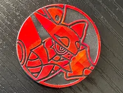 Pokemon TCG - VOLCANION FLIP COIN - Black Silver Plastic Flipper Token Nintendo - Image 1