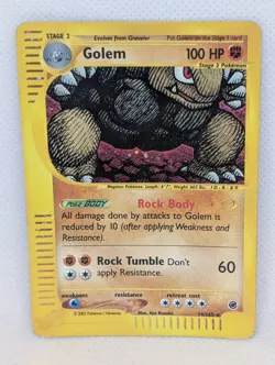 Golem 014/165 Expedition Base Set Holo Rare Pokemon TCG Nintendo e-reader HP - Image 1
