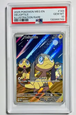 POP 1🥇 Pokemon PSA 10 GEM MINT HELIOPTILE 143/132 (IR) Mega Evolution English - Image 1
